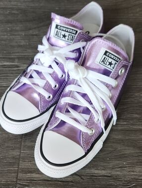 New Metallic Purple Converse Womens  7